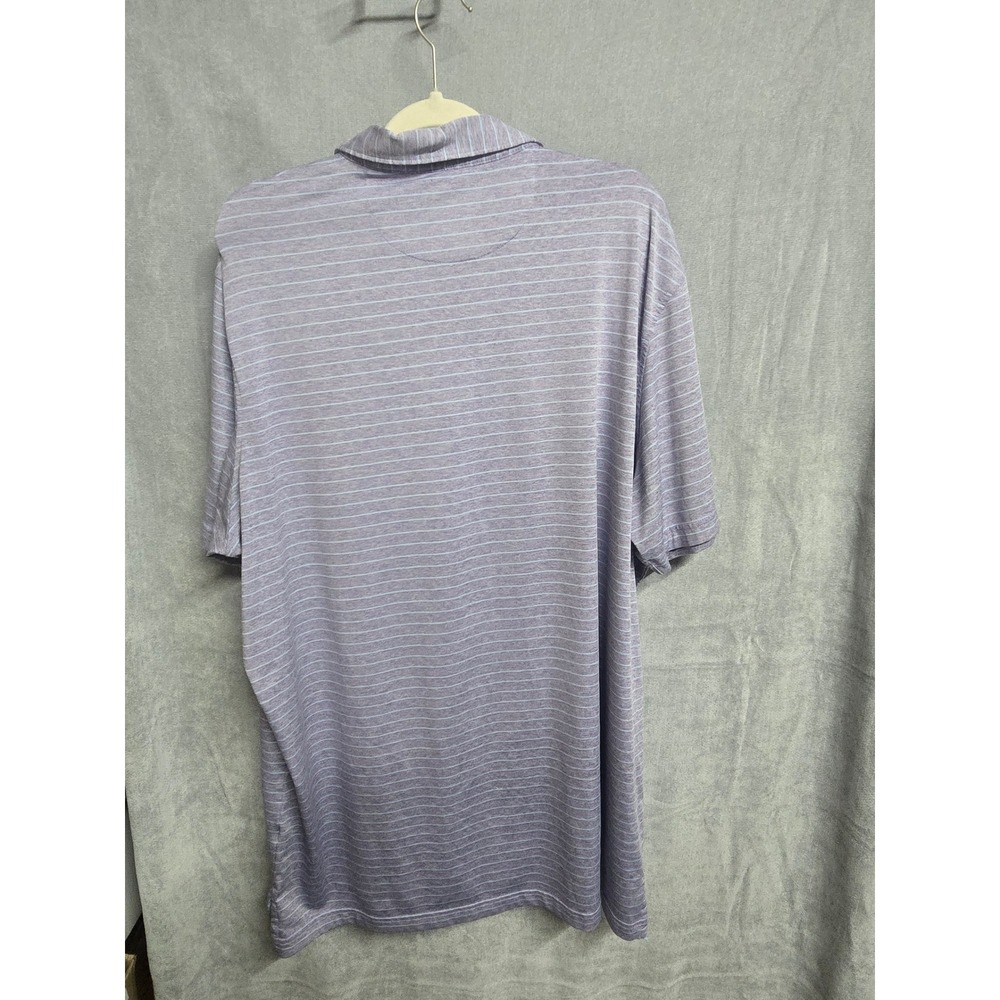 Johnnie-O Men XXL Purple Striped NFL 100 Anniversary Patch Golf Polo Shirt‎ - Picture 5 of 7